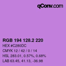 カラーコード: RGB 194 128.2 220 | qconv.com