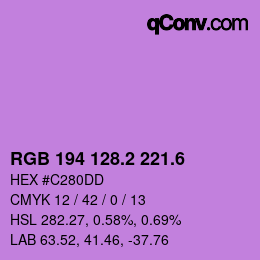 カラーコード: RGB 194 128.2 221.6 | qconv.com
