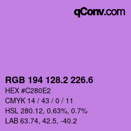 カラーコード: RGB 194 128.2 226.6 | qconv.com