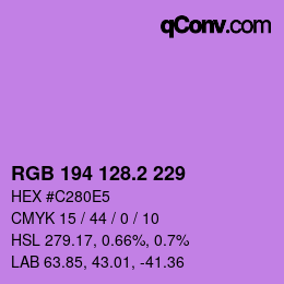 カラーコード: RGB 194 128.2 229 | qconv.com