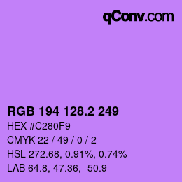 カラーコード: RGB 194 128.2 249 | qconv.com