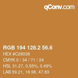 カラーコード: RGB 194 128.2 56.6 | qconv.com