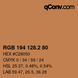 カラーコード: RGB 194 128.2 80 | qconv.com