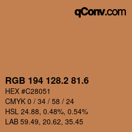 カラーコード: RGB 194 128.2 81.6 | qconv.com