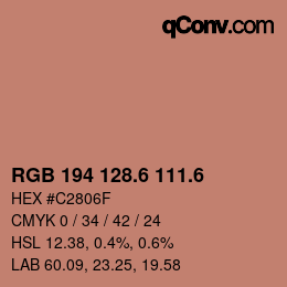 カラーコード: RGB 194 128.6 111.6 | qconv.com