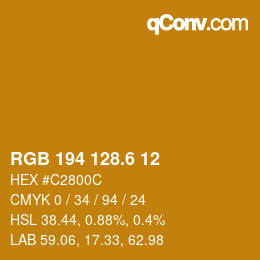 カラーコード: RGB 194 128.6 12 | qconv.com