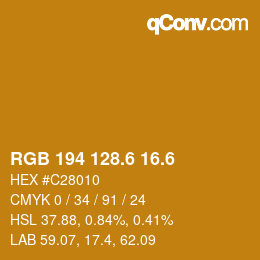 カラーコード: RGB 194 128.6 16.6 | qconv.com