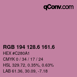 カラーコード: RGB 194 128.6 161.6 | qconv.com