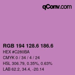 カラーコード: RGB 194 128.6 186.6 | qconv.com