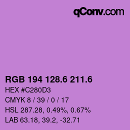 カラーコード: RGB 194 128.6 211.6 | qconv.com