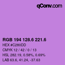 カラーコード: RGB 194 128.6 221.6 | qconv.com