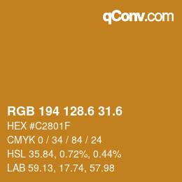カラーコード: RGB 194 128.6 31.6 | qconv.com