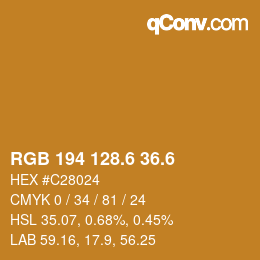 カラーコード: RGB 194 128.6 36.6 | qconv.com