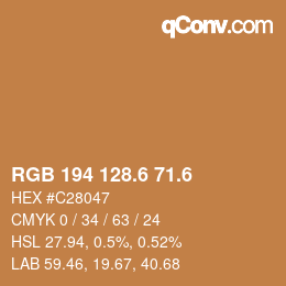 カラーコード: RGB 194 128.6 71.6 | qconv.com