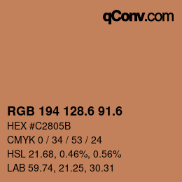 カラーコード: RGB 194 128.6 91.6 | qconv.com