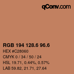 カラーコード: RGB 194 128.6 96.6 | qconv.com