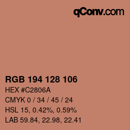 Color code: RGB 194 128 106 | qconv.com