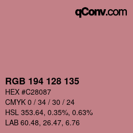 Color code: RGB 194 128 135 | qconv.com
