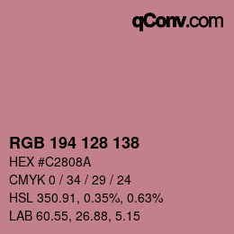 Color code: RGB 194 128 138 | qconv.com
