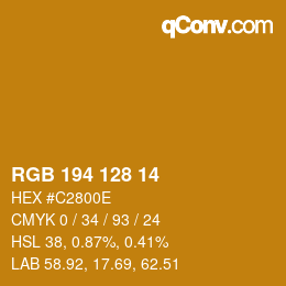 Color code: RGB 194 128 14 | qconv.com