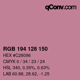 颜色代码: RGB 194 128 150 | qconv.com