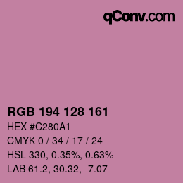 カラーコード: RGB 194 128 161 | qconv.com