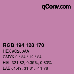 カラーコード: RGB 194 128 170 | qconv.com