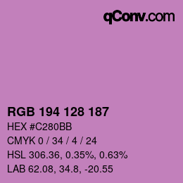 カラーコード: RGB 194 128 187 | qconv.com