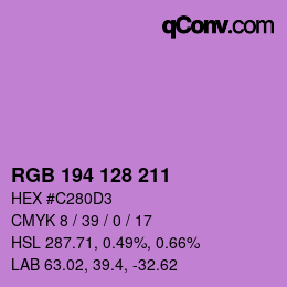 カラーコード: RGB 194 128 211 | qconv.com