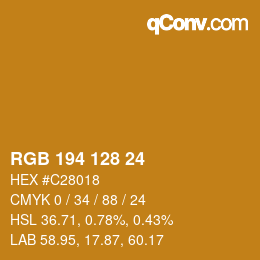 カラーコード: RGB 194 128 24 | qconv.com