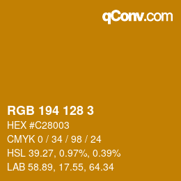 カラーコード: RGB 194 128 3 | qconv.com