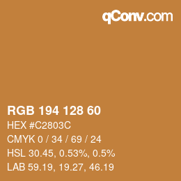 カラーコード: RGB 194 128 60 | qconv.com