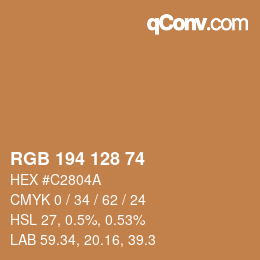 カラーコード: RGB 194 128 74 | qconv.com