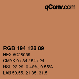 Color code: RGB 194 128 89 | qconv.com