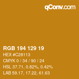 颜色代码: RGB 194 129 19 | qconv.com