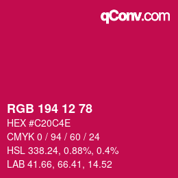 カラーコード: RGB 194 12 78 | qconv.com