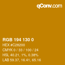 Color code: RGB 194 130 0 | qconv.com