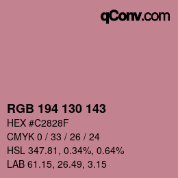 カラーコード: RGB 194 130 143 | qconv.com