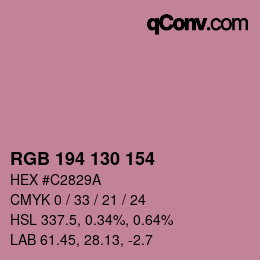 Color code: RGB 194 130 154 | qconv.com