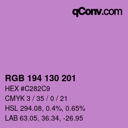 カラーコード: RGB 194 130 201 | qconv.com