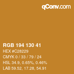 Color code: RGB 194 130 41 | qconv.com