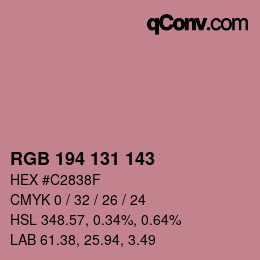 カラーコード: RGB 194 131 143 | qconv.com