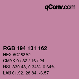 Color code: RGB 194 131 162 | qconv.com