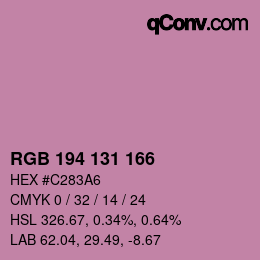 カラーコード: RGB 194 131 166 | qconv.com