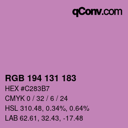 カラーコード: RGB 194 131 183 | qconv.com