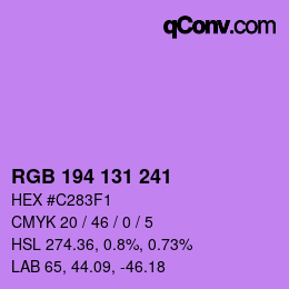 カラーコード: RGB 194 131 241 | qconv.com