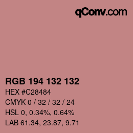 カラーコード: RGB 194 132 132 | qconv.com