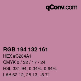 カラーコード: RGB 194 132 161 | qconv.com