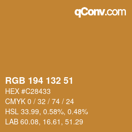 Código de color: RGB 194 132 51 | qconv.com