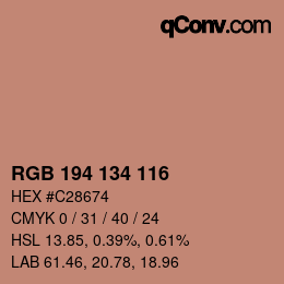 Color code: RGB 194 134 116 | qconv.com